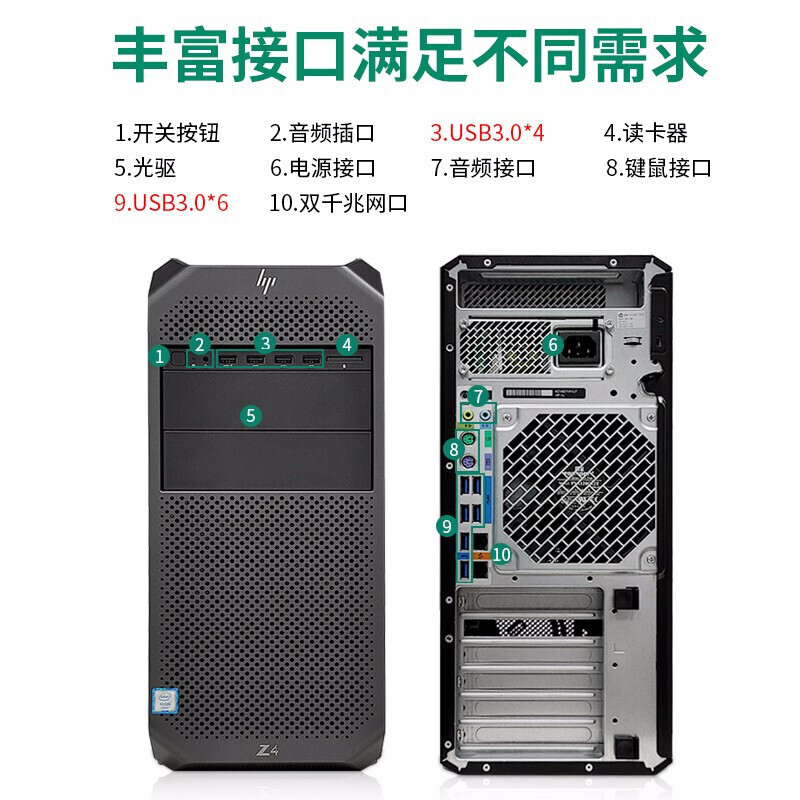 HP (HP) Z4 G4 second-hand graphics workstation Xeon W2135 Studio AI writing modeling design video rendering 3D design drawing host with three | W-2135/32G/256G M.2 solid state