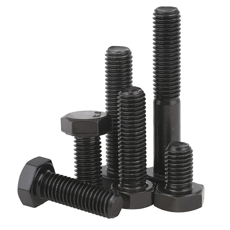 Ice energy level 12.9 high-strength half-thread external hex screw screw extended alloy steel bolt black half-threaded screw M12*60 half-thread 5 pieces