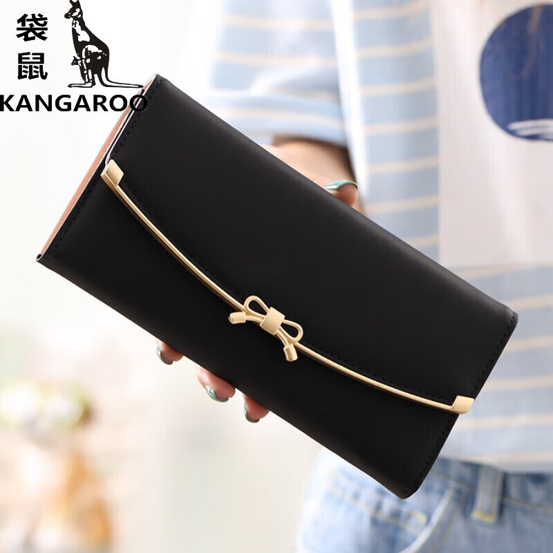 Kangaroo (KANGAROO) 2024 New Women's Wallet Women's Long Buckle Wallet Banknote Clip Multifunctional Cute Clutch Bag Women's Pink