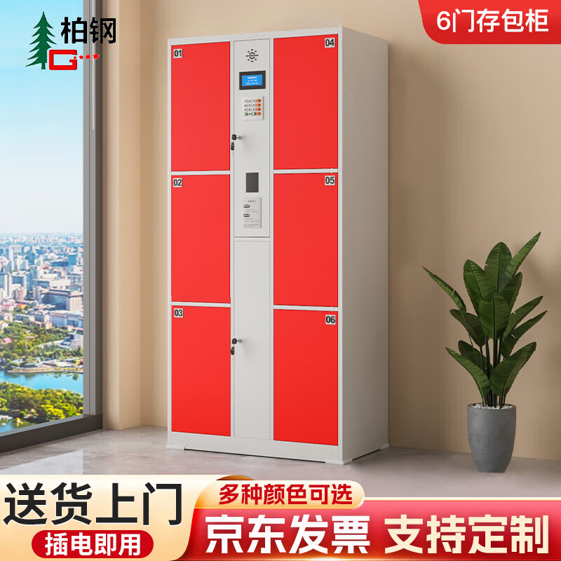 Baigang electronic lockers for shopping malls and supermarkets, smart lockers for storage, smart card swiping models, 6 doors