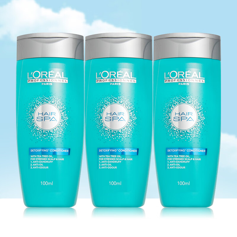L'Oreal PRO Salon Exclusive Silk Spring Purifying Shampoo and Conditioner 100ml*3 pack, moist and smooth, on clearance.