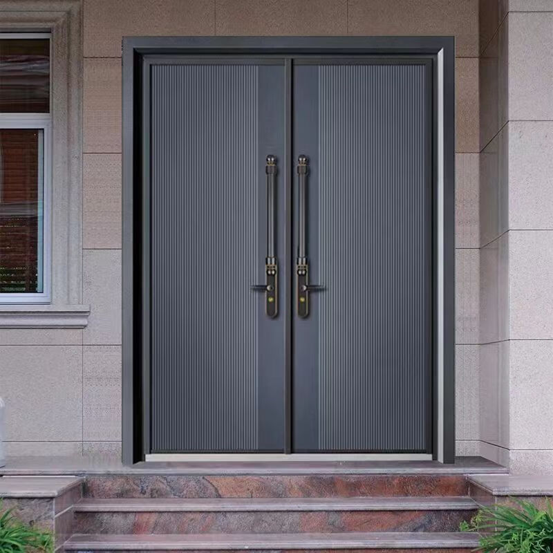 Vinoa Chinese villa door double door double door ready-made double door new courtyard door fluorocarbon paint No. 1 sea stone blue
