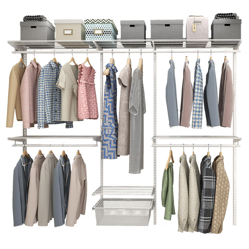 JASTAR Customized Wardrobe Walk-in Metal Wardrobe Bedroom Eco-Friendly Wardrobe DIY Wall Wardrobe 2.5 Meters Option 1 Free Door-to-Door Installation