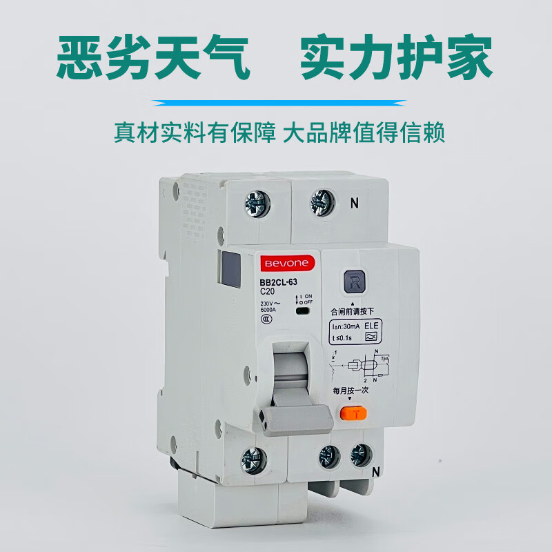 Beiyuan Electric Beijing Beiyuan small leakage circuit breaker 2L631PN2P3PN4P102532 32A BB2CL-63/1P+N