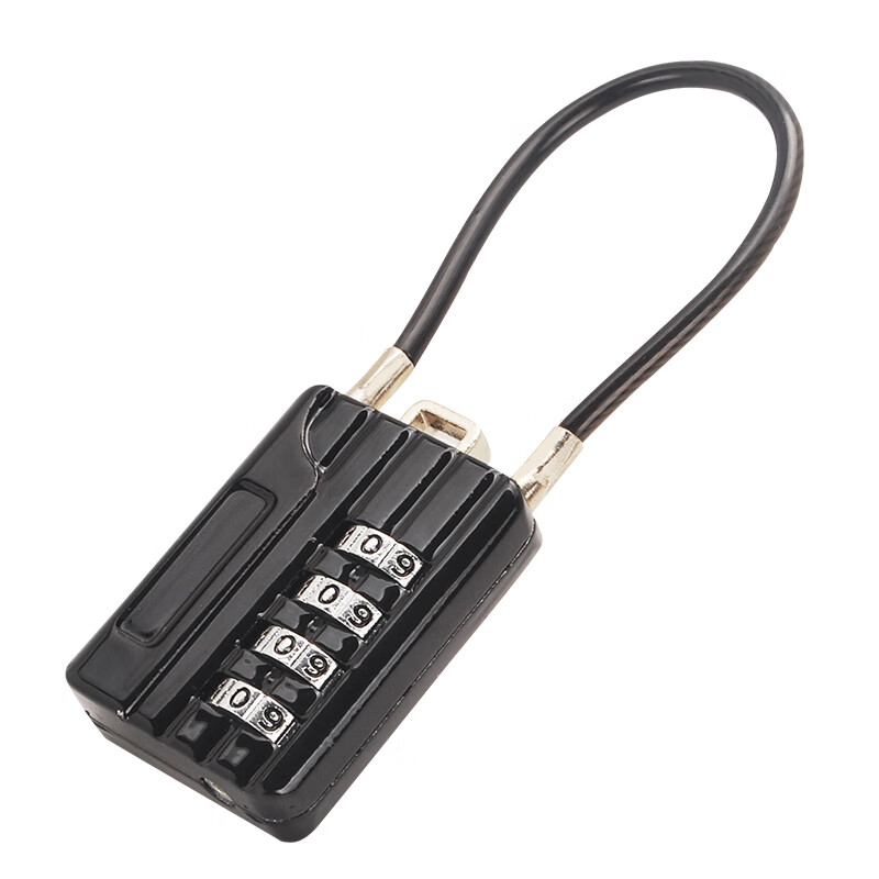 RESET small combination lock padlock suitcase bag lock backpack password padlock steel cable locker lock black 12cm R200