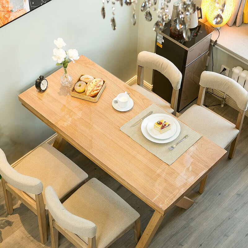 MINGJU tablecloth soft glass odorless thickened PVC table mat waterproof and oil-proof crystal plate custom coffee table mat 60*120cm