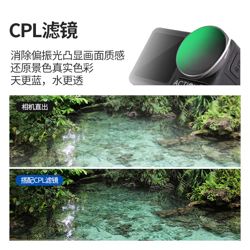 NEEWER is suitable for DJI Action4/5 Pro action camera filter 4-piece set ND8PL/ND16PL/ND32PL/ND64PL polarizing filter, light reduction filter, ND filter accessories