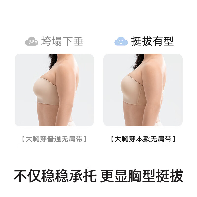 Xingmian large breast strapless underwear women's bra push-up wrap chest lifting anti-sag seamless invisible anti-slip tube top large size bra