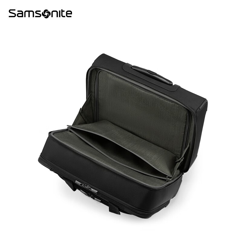 Samsonite Business Captain's Carry-on Case Business Travel Luggage Front Opening Soft Box Convenient Trolley Case BP0 15.6 inches Black