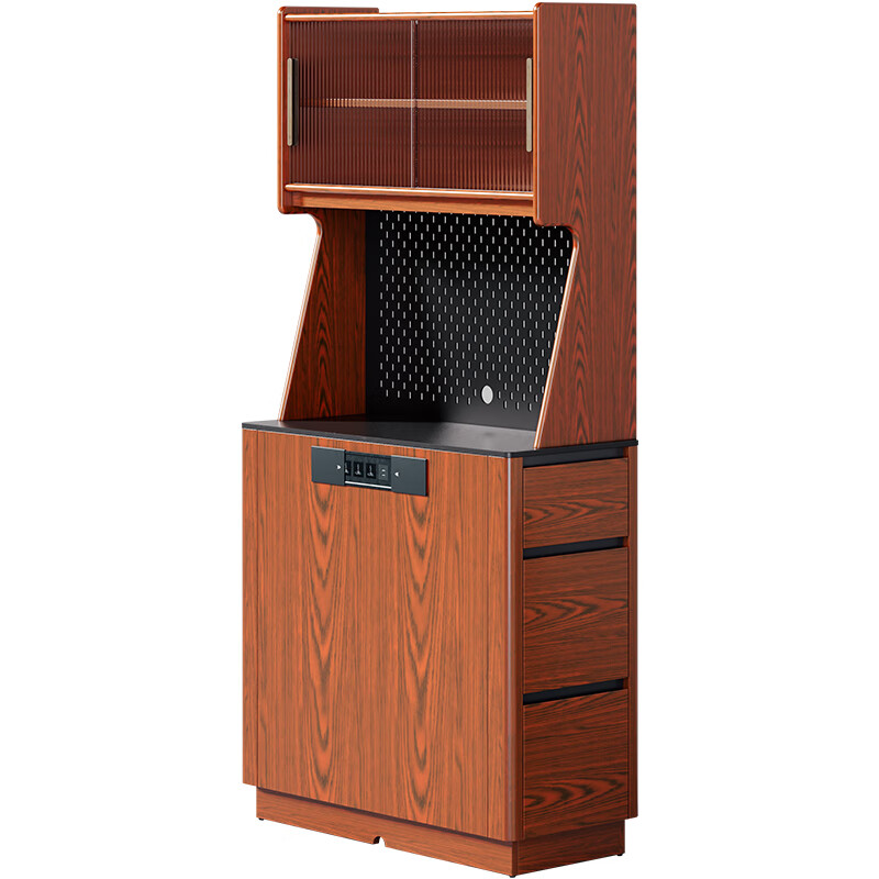 GOZEAL island table dining table and sideboard integrated slate island table cabinet small apartment home American multi-functional solid wood narrow cabinet slate table sideboard integrated island table