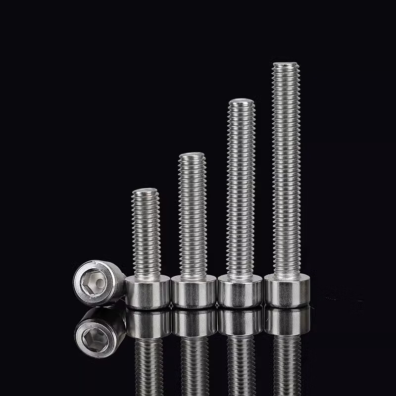 Bingneng 304 stainless steel small head diameter inner hexagonal screws narrow cap small head cylindrical head cup head bolt screw mm M3*12*4.5 head diameter 50 pieces