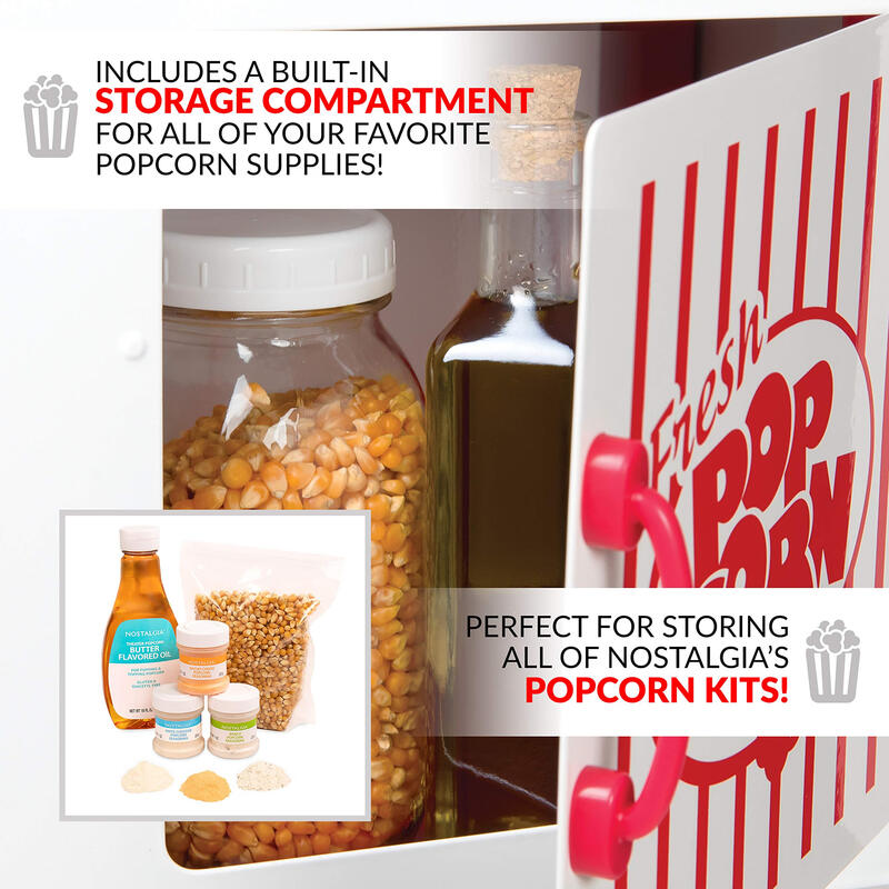 Nostalgia Retro Cinema 70g Popcorn Machine 10 Cups Large Capacity Requires Transformer