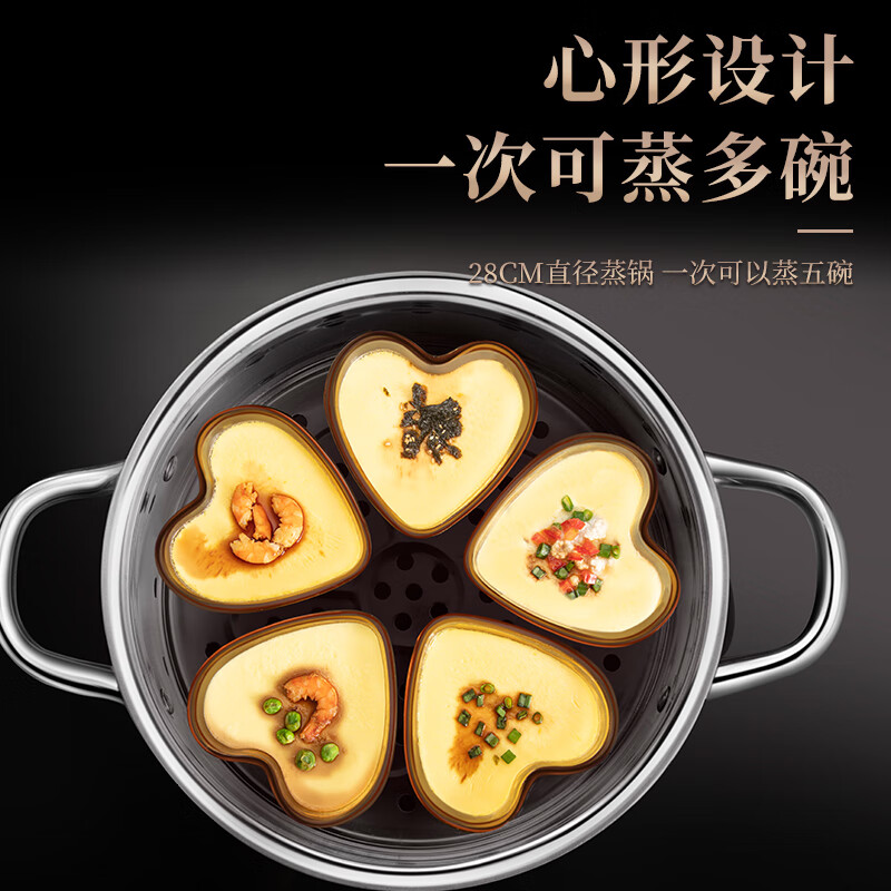 Heqing glass steamed egg bowl baby food supplement bowl kitchen household water-proof stew pot steamed egg custard bowl high temperature resistant small bowl 2 pieces thickened high borosilicate glass