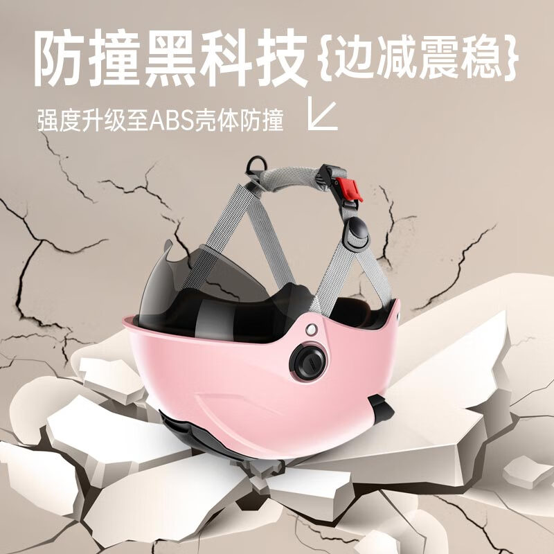 Titian Helmet 3C Certified Electric Vehicle Unisex Summer Shade Breathable Lightweight Sun Protection Battery Vehicle Half Helmet Black Double Mirror Sun Protection Short Mirror + HD Short Mirror Suitable for Head Circumference 55-63cm