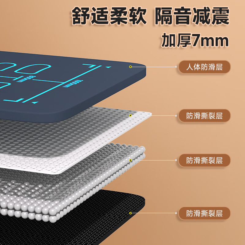 MDUG Abdominal Wheel Special Pad Abdominal Wheel Mat Yoga Men's Fitness Kneeling Mat Training Exercise Abdominal Building Thickened Posture Pad Posture Line Abdominal Special Pad - Black and Blue Scientifically Guided Posture Line/Glue Point Anti-Slip