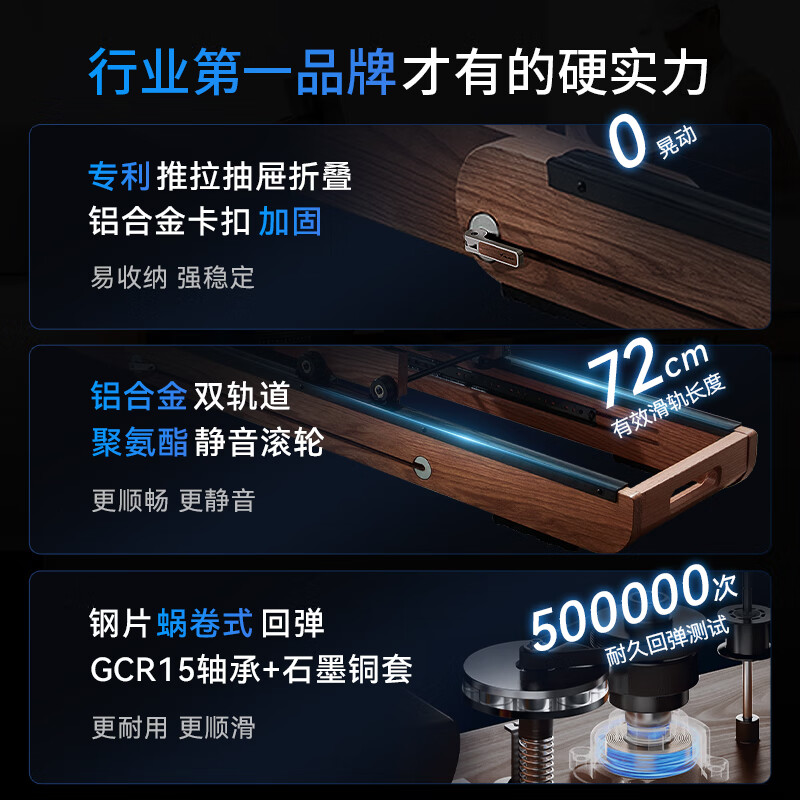 MERACH rowing machine household foldable hydromagnetic dual-resistance fitness equipment fat-burning comprehensive training boat slide upgraded to 65KG strong resistance-self-generated-all-in-one-1