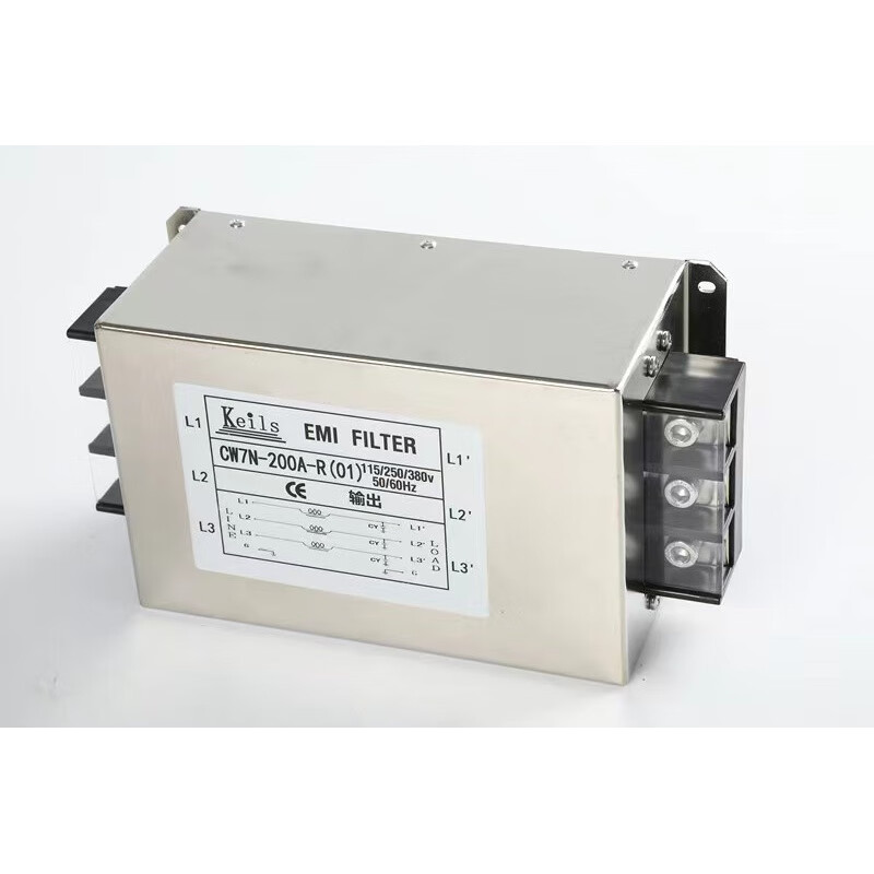 KEILS power filter three-phase 380V anti-interference 60A150A120A100A terminal block 200A high current CW7N-50A-R (three-phase three-wire) input type
