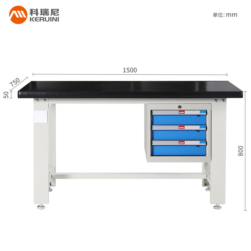 Corini heavy-duty workbench steel plate material fitter's workbench workshop worktable auto repair mobile operating table impact-resistant experimental table crane three draw JZKW15GB