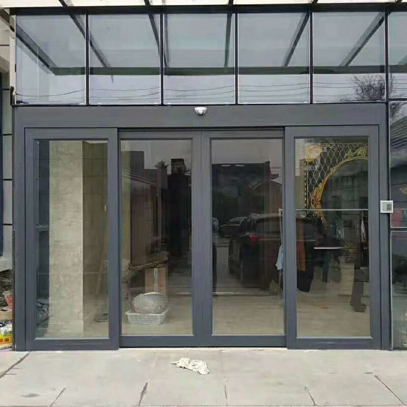Anshun office building sensor glass door Guiyang automatic sensor door Gui'an New District double automatic sensor door black