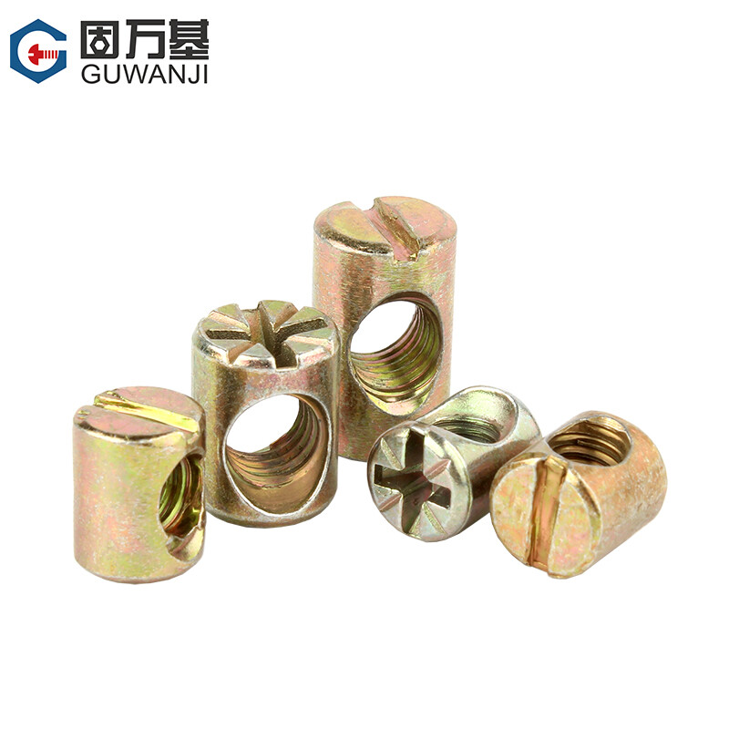 Guwanji hammer nut hammer head nut furniture two-in-one connector element column hammer embedded hexagonal screw cap cross zinc alloy M8*15 10 pieces