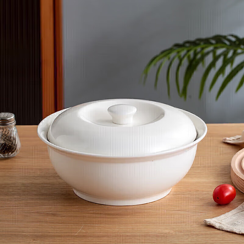 Jie Yajie ceramic soup bowl large household soup pot Chinese style underglaze color 9-inch pot with spoon