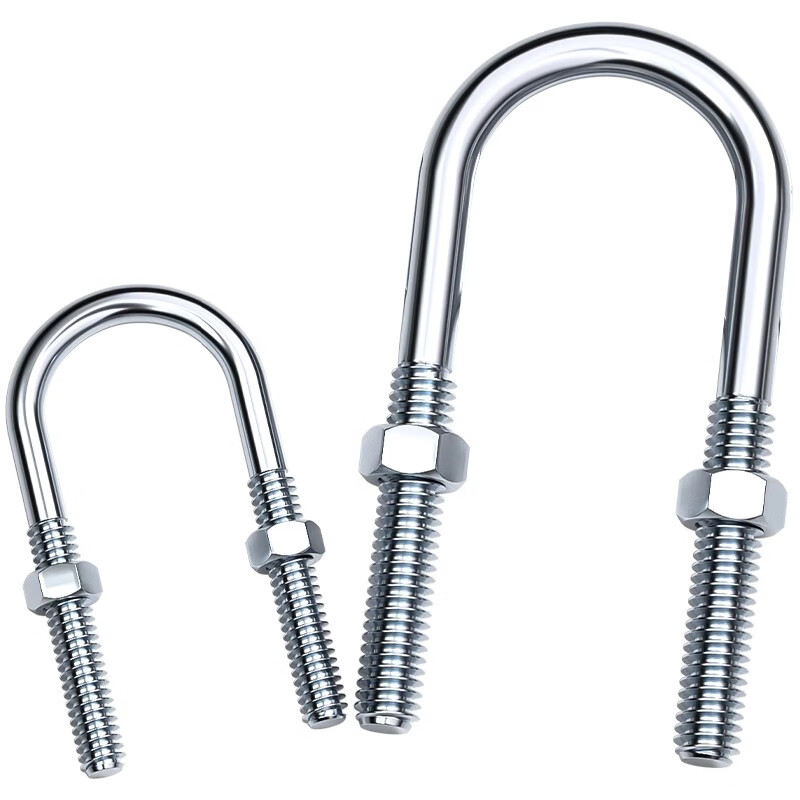 Tianzhuo Hardware galvanized U-shaped bolt screw extended U-shaped pipe clamp pipe clamp hoop fixed riding buckle M6MN8M10M12mm M6*16*36 5 sets