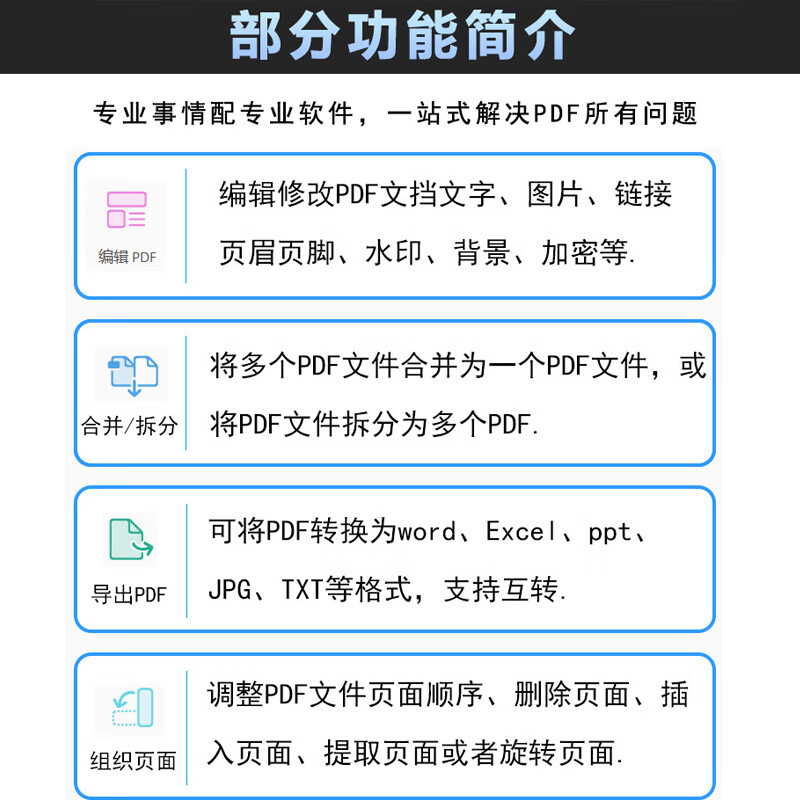 Pro DC 2025 PDF editor to word software, image conversion to pdf, modification, split, merge and compression (Win+Mac) for permanent use