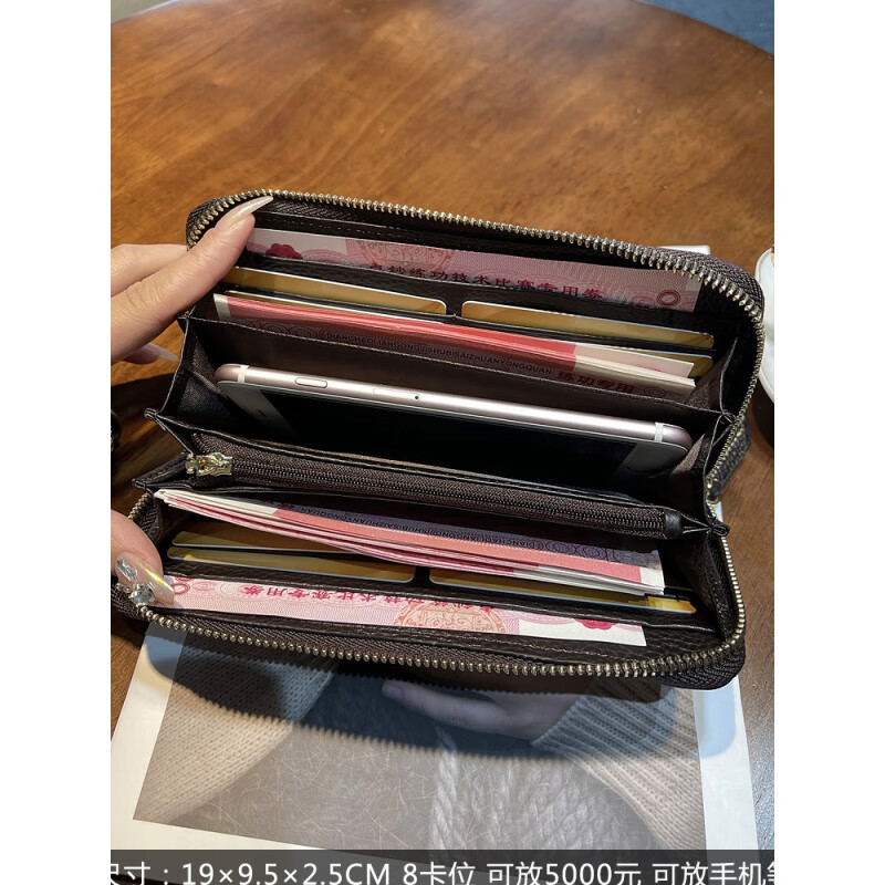 Chanel Xiaoxiang 2025 new women's wallet long genuine leather elegant clutch bag fashionable large capacity apricot color women's wallet wallet apricot color 8 card slot gift box