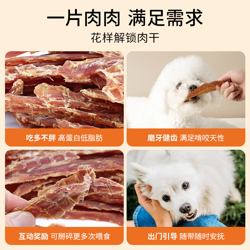 MATCHWELL Pet Dog Snacks Reward Teething for Small, Medium and Large Adult Training Dogs Baked Duck Breast Jerky 400g