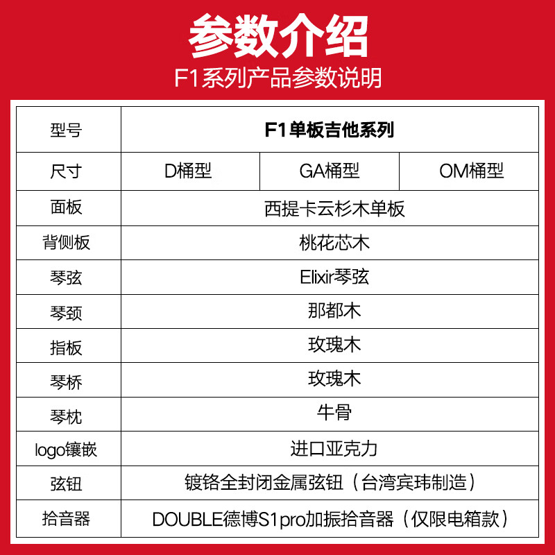 KEPMA F1/F2/G1/FCmini Kama guitar surface veneer folk plus vibration electric box Kama wood guitar F1-GA veneer wood color-acoustic 41 inches