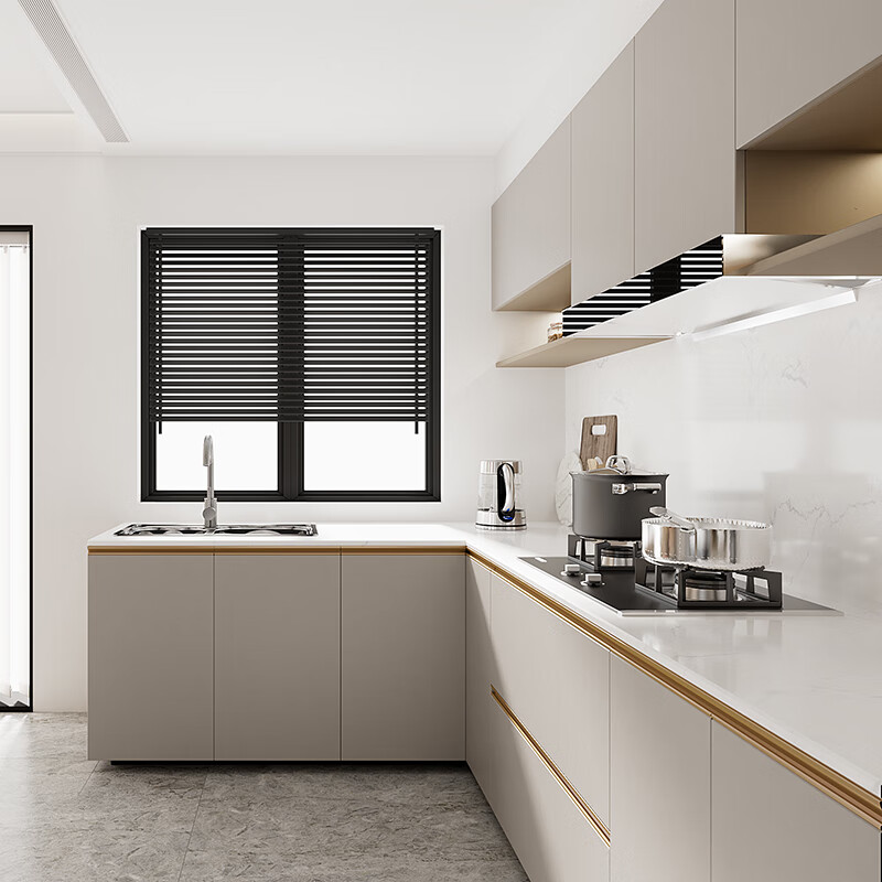 Renjuyi Boli integrated cabinets small apartment kitchen kitchen cabinets quartz stone countertops stove cabinets custom-made prepayment Jian Hera cabinet customization consultation customer service can save another 500 yuan