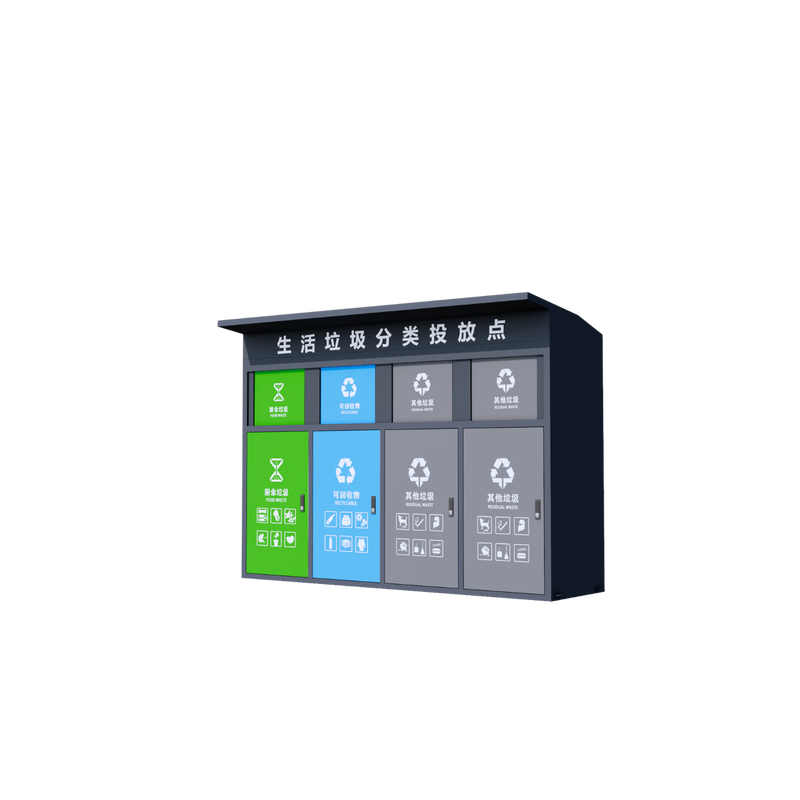 Dingguagua outdoor garbage classification box residential street four-category finished product garbage recycling station garbage classification room collection booth four-category garbage classification box with sink