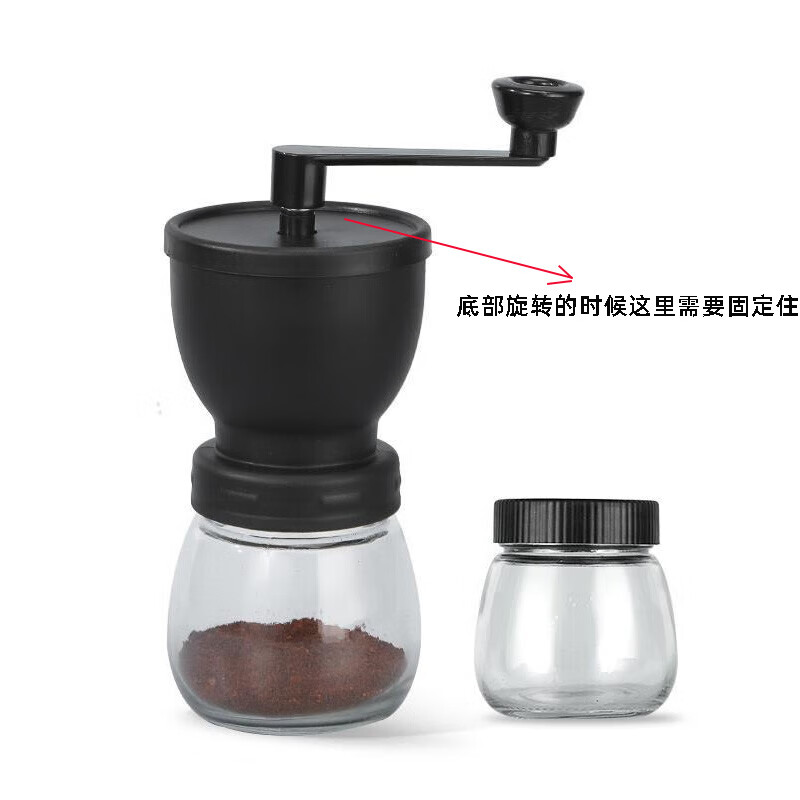 Zhenxiqi hand grinder manual coffee bean grinder hand ground coffee beans household portable multi-function grinder double can black