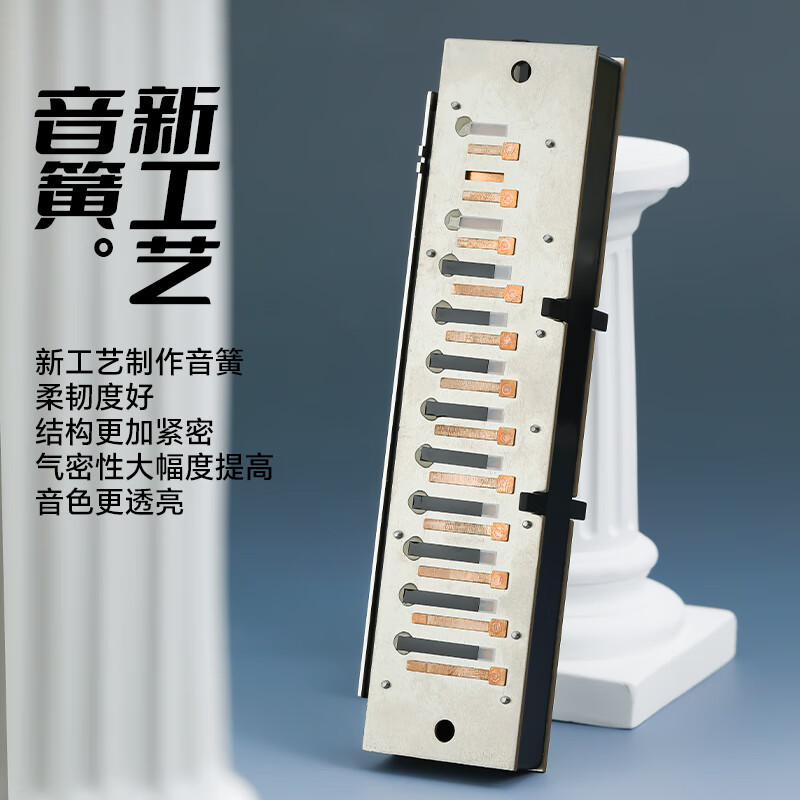 BoogieMAN Yuanyuan's same style 12-hole chromatic harmonica KB12 advanced adult professional performance level beginner white model