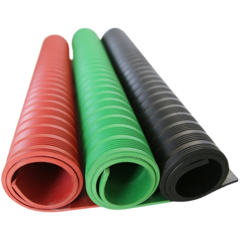 Insulating rubber mat, power distribution room carpet anti-slip rubber, pressure-resistant rubber plate insulating leather, green and red stripes, anti-slip 35 8mm*0.5m*0.5m red strip