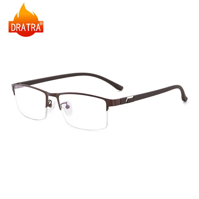 DRATRA myopia glasses half-frame men's anti-blue light radiation optical frames can be equipped with degree astigmatism and color-changing lenses for business