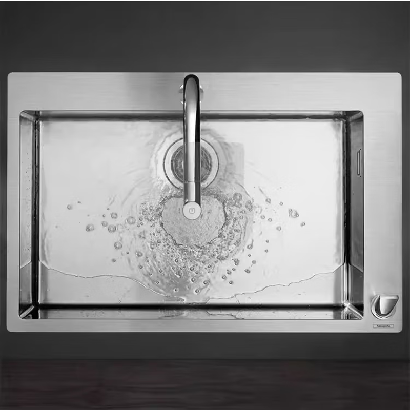 Hansgrohe 304 stainless steel handmade sink 1.2mm thick large single tank double tank C71 countertop or flat/43202007 set