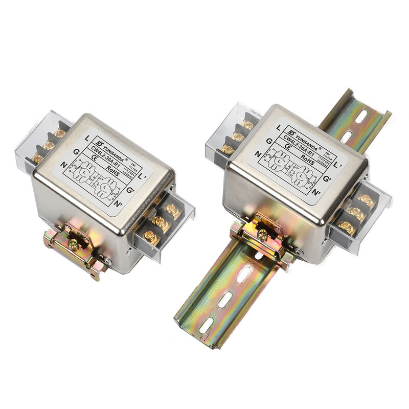YUNSANDA single-phase AC rail type anti-interference 20A power filter bipolar 220v purification high performance CW12C-30A-R three-phase four-wire rail