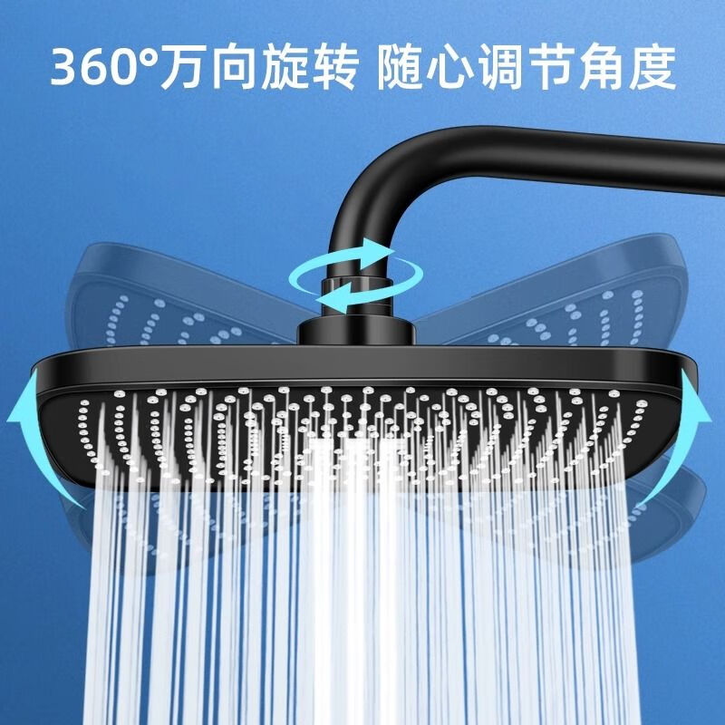 Jomoo's new supercharged shower head spray large shower bathroom single head shower home shower shower head bath set elegant silver unblocked square top spray - supercharged large