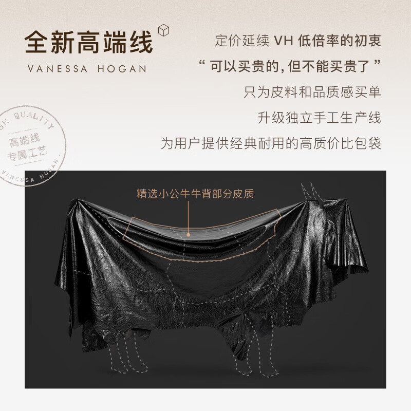 VANESSA HOGAN VH Women's Bag Muhe Wallet First Layer Vegetable Tanned Cowhide Simple Texture Multi-Function Card Holder Light Coin Purse Card Holder Yaoshi Black (Gift Box)