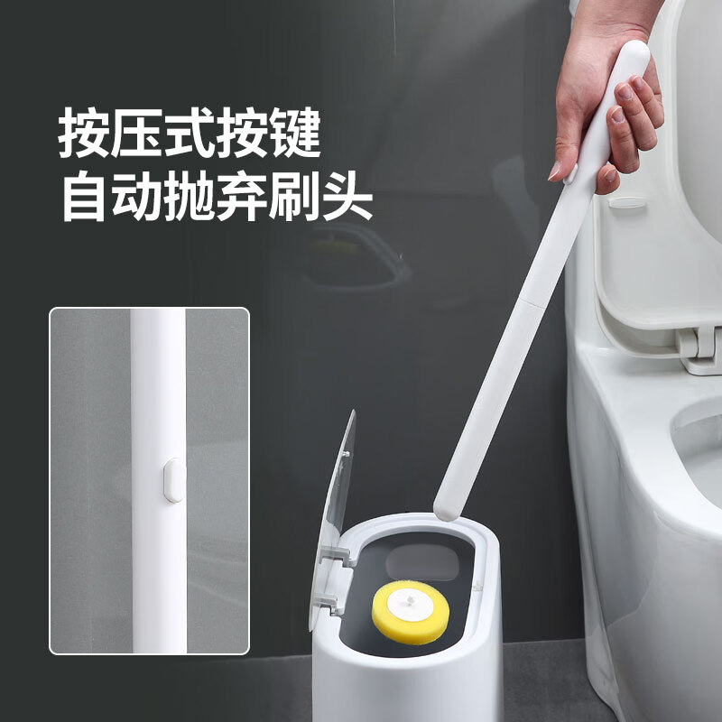 Ecoco disposable toilet brush wall-mounted toilet brush without dead ends for washing the toilet with replaceable brush head bathroom toilet brush upgraded gray ocean flavor * 16 + lemon flavor * 8