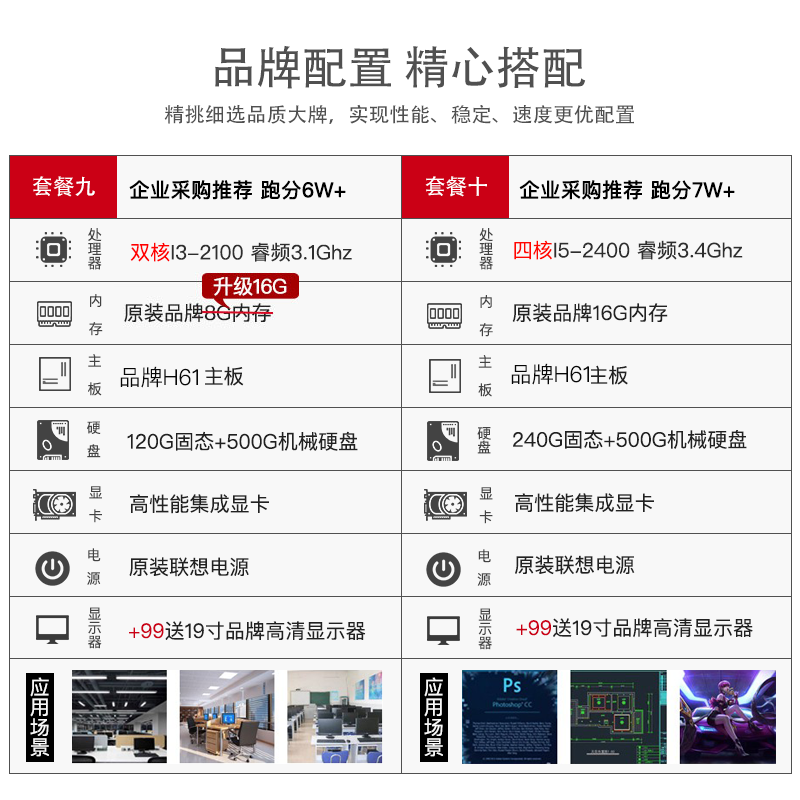 Lenovo computer i3i5i7 live office online class learning studio game dnf brick desktop single host 90% new 6 I5-3470/16G/240G solid state/1G independent display