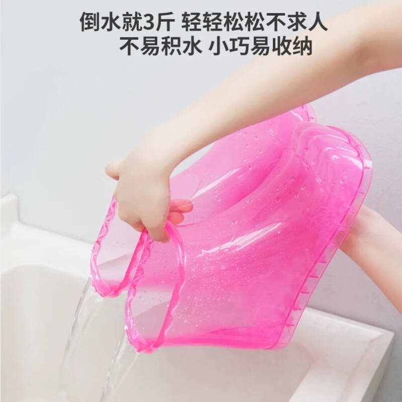 Tanbeiman Foot Bath Shoes Massage Foot Bath Shoes Constant Temperature Massage Foot Bath Bucket Foot Bath Basin Men's and Women's Household Boots Acupoint Foot Bath Shoes Upgraded Magnet Massage Model Tall Blue Large Size (Within 45 Sizes) Comes with 30 Bags of Wormwood Foot Bath Bags + Fixed Hooks