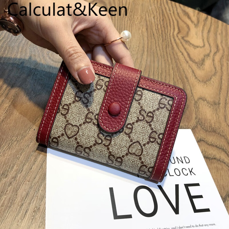 CALCULAT&KEENCK Wallet Driver's License Card Holder Women's Thin Compact Multifunctional Valentine's Day Transparent 2024 New Simple Multi-Card Slot Pink