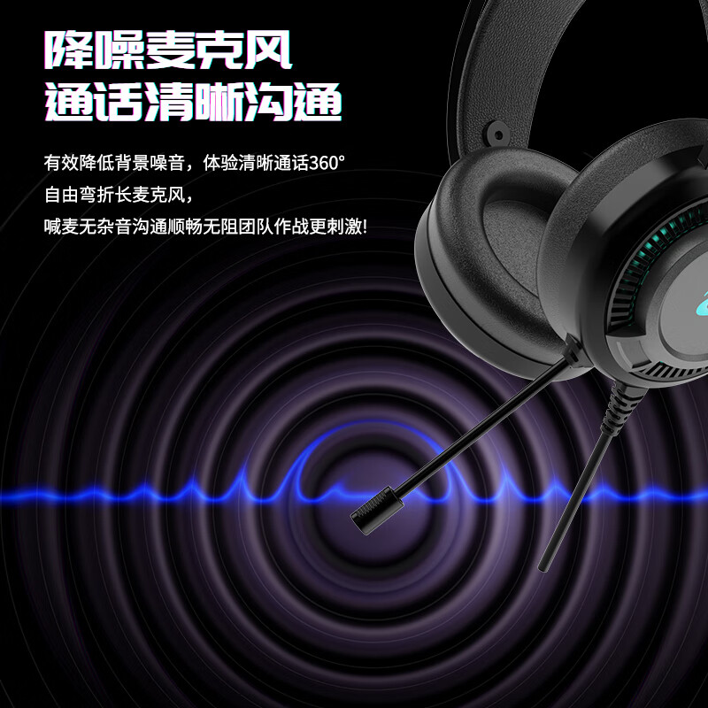 Dareu EH719 Gaming Headset Black Myth Wukong Listening Sound 7.1 Channel Headphones Desktop Headphones E-Sports Headphones Noise Canceling Headphones Cool Earmuffs