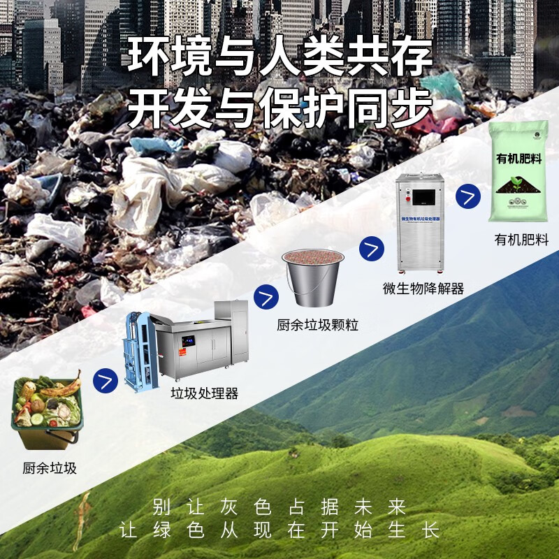 Yichi kitchen waste disposer kitchen commercial fully automatic grinder kitchen hotel commercial dry and wet separator slag removal oil and water separation three-in-one medium ruler