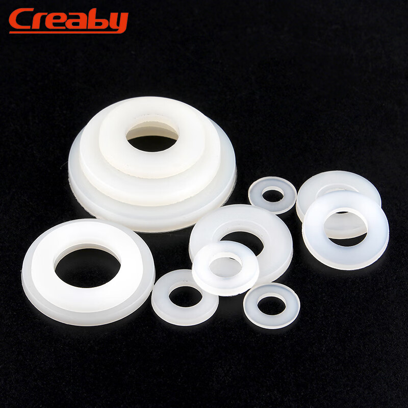 Creaby plastic nylon gasket round insulating flat gasket plastic enlarged rubber gasket washer black M6*12*0.3 100 pieces
