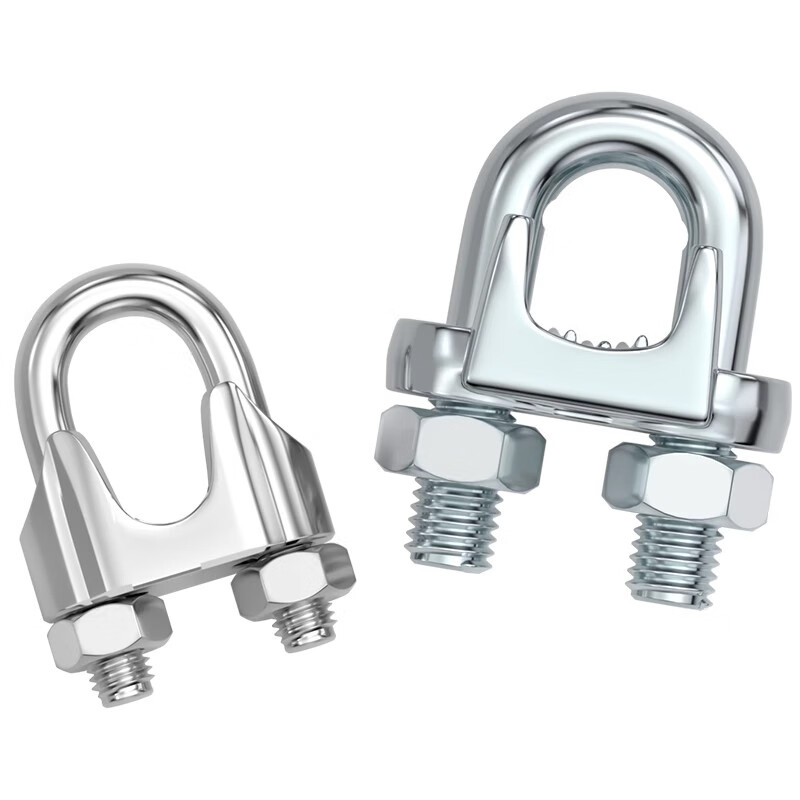 Tianzhuo Hardware national standard galvanized steel wire rope chuck buckle chuck U-shaped lock buckle U-shaped fixed joint M3/4/5/6/8/10mm cold-dip galvanized M8 (suitable for 8mm steel wire rope) 5 pieces