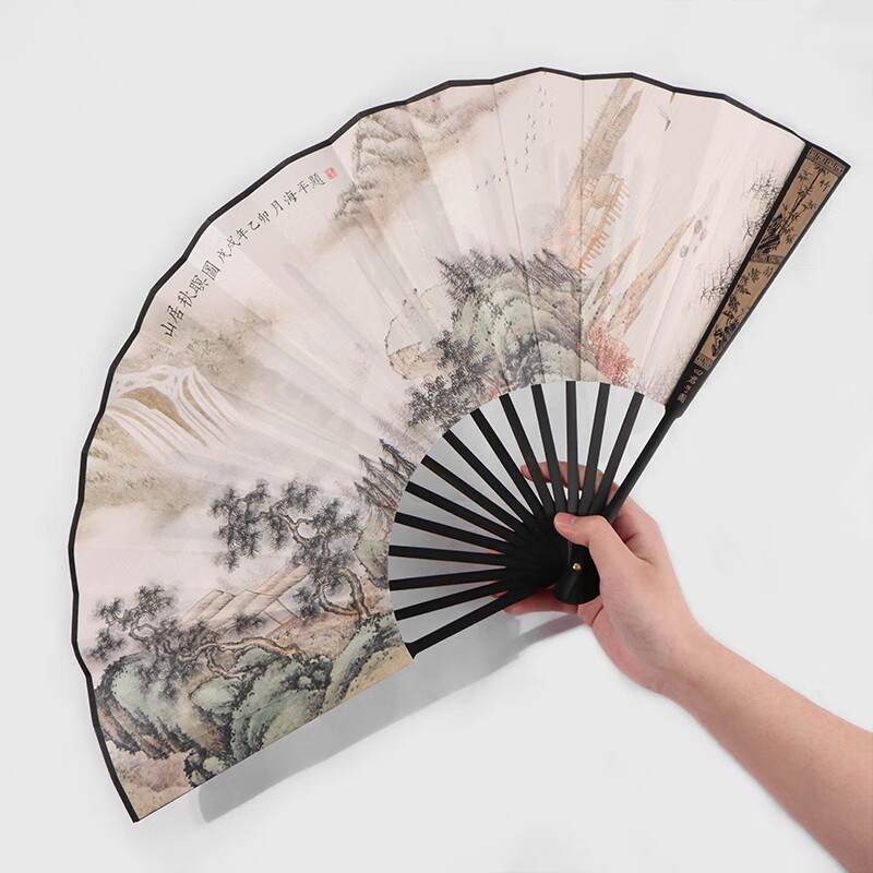 TaTanice fan folding fan high quality head green bamboo Chinese style classical handmade fan men's fan bamboo fan business gift silk fan