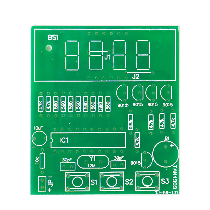 Wulu Electronics 4-digit electronic clock DIY kit microcontroller clock alarm clock production welding practice circuit TJ-56-131 kit + 3 AA battery boxes